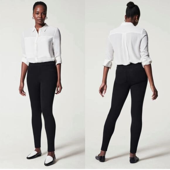 Spanx Leggings Women Medium Black Legging Pant Stretch Shaping - Picture 1 of 7